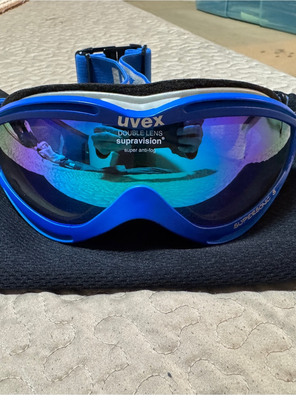 Uvex Supersonic S Ski Snowboard Goggles Blue Mirrored Double Lens Anti-Fog
